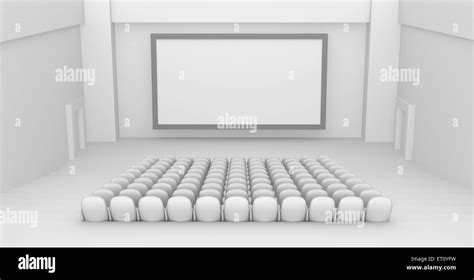 Empty Movie Theater interior with blank screen Stock Photo - Alamy