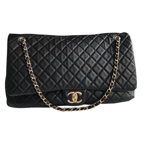 Chanel Timeless XXL Black Leather ref.49262 - Joli Closet