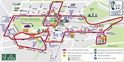 Edinburgh Hop On Hop Off Bus Route Map PDF, Stops 2019 | Tripindicator