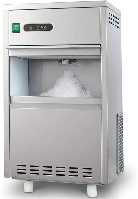 HTH | 44LB/24H Snowflake Ice Maker Commercial Ice Machine Countertop Stainless Steel Ice Maker