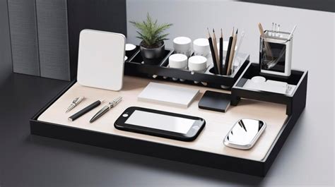 Premium AI Image | A Photo of a Minimalist Desk Organizer with ...