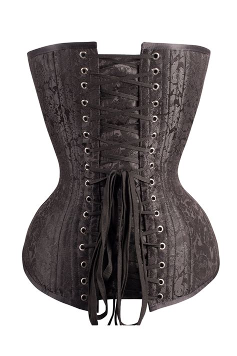 Long Black Brocade Expert Waist Training Corset – Corset Story AU