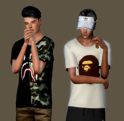 -sims made by me- MALE BAPE SHIRT -MESH NEEDED>>... - Tumbex