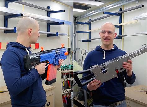 Engineer Transforms Nerf RIVAL Blaster Into a Fully Automatic Round-Shooting Machine Gun - TechEBlog