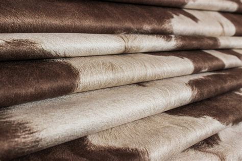 Suede Cowhide Fabric | Brown/White -The Fabric Mill