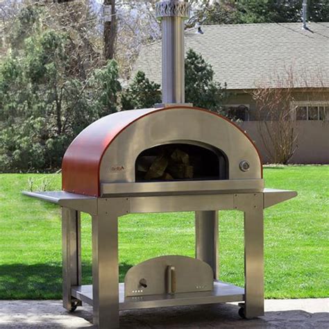 Bella Ultra 40-Inch Outdoor Wood-Fired Pizza Oven On Cart - Red ...