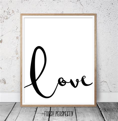 wall art decor love quote love printable poster love wall | Etsy