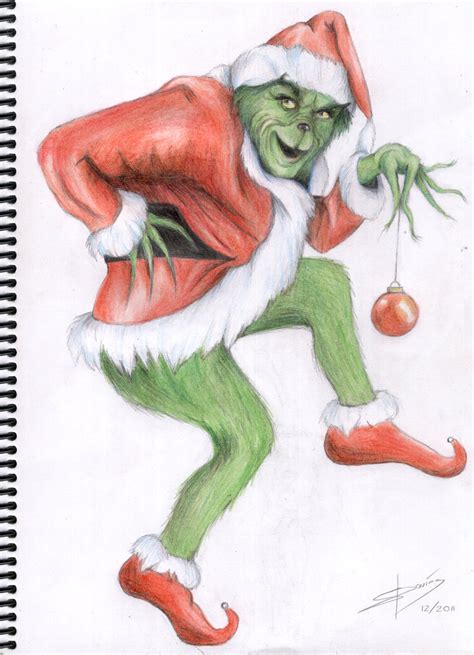 Grinch Drawing, Pencil, Sketch, Colorful, Realistic Art Images | Drawing Skill