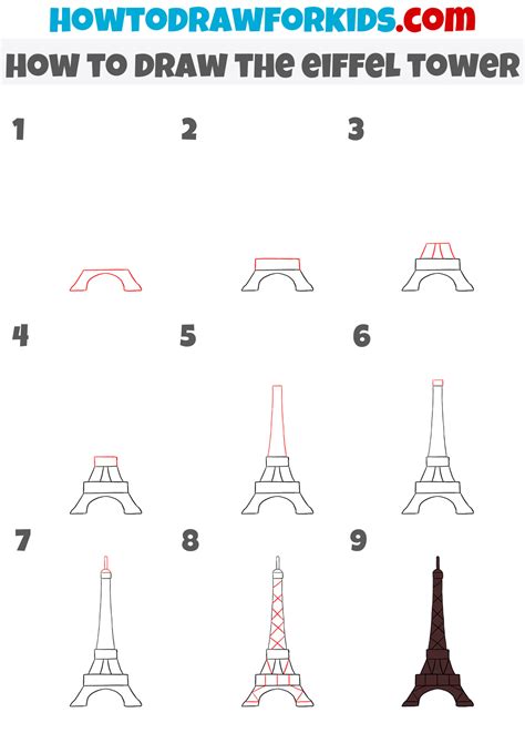 Easy Drawing Of Eiffel Tower