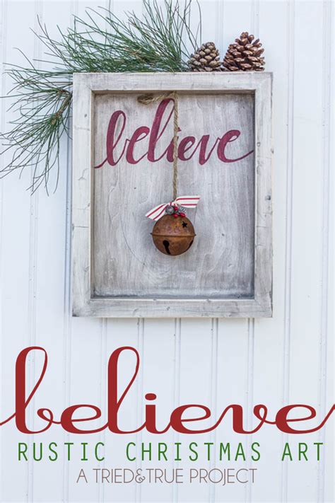 DIY Believe Rustic Christmas Art