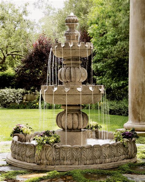 Three-Tier Castle Fountain | Water fountains outdoor, Fountains outdoor, Garden fountains