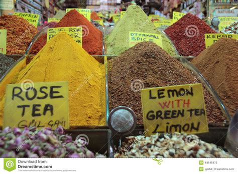 Spices in an Istanbul Bazar Stock Photo - Image of price, flavor: 44145472