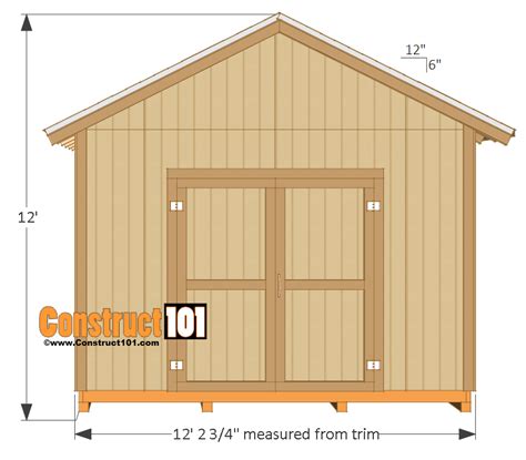 12x16 Shed Plans - Gable Design - PDF Download - Construct101