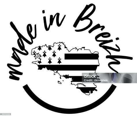 Vector Blackandwhite Waving Breton Flag With Shadow Stock Illustration - Download Image Now - iStock