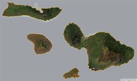 Satellite map of Maui County, Hawaii | Maui map, Maui, Satellite maps