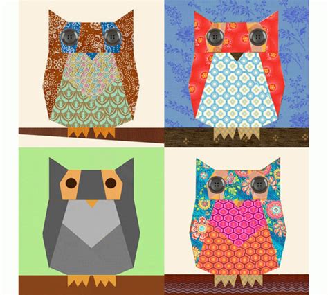 Owl Paper Pieced Quilt Block Pattern PDF - Etsy