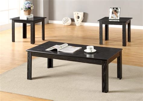 3 Piece Black Coffee and End Table Set | Occasional Tables