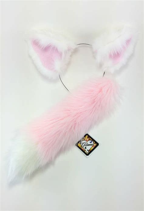 Realistic Pink Cat Ears and Tail Set-Cat Ears and Tail-Cat Ear