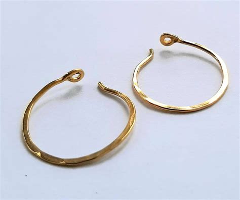 24K Gold Hoop Earrings. Pure, Hypoallergenic Thread of Gold Hoops With ...