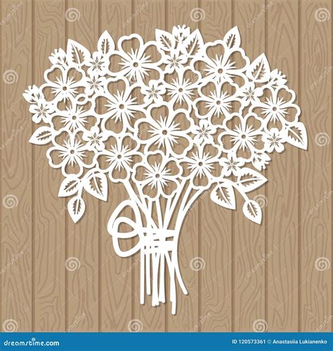 A Template for Laser Cutting. Bouquet of Flowers Stock Vector - Illustration of ornament ...