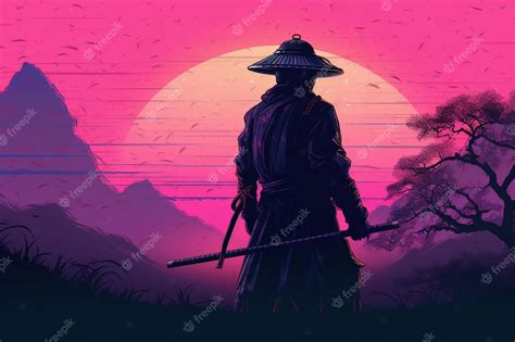 Premium AI Image | Cyberpunk samurai with neon colors