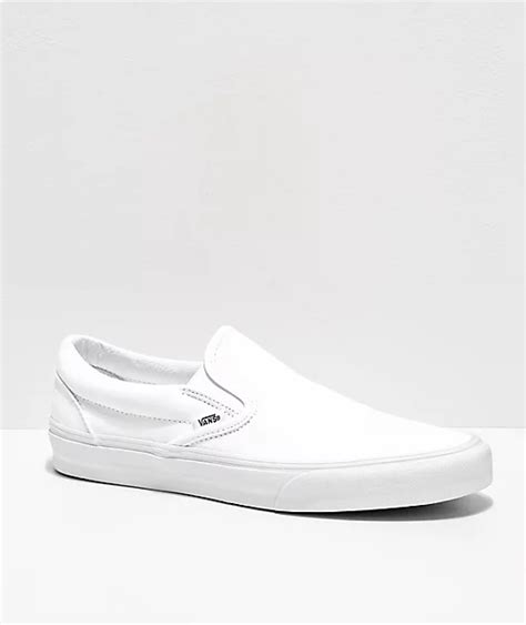 Vans Slip-On Monochromatic True White Skate Shoes