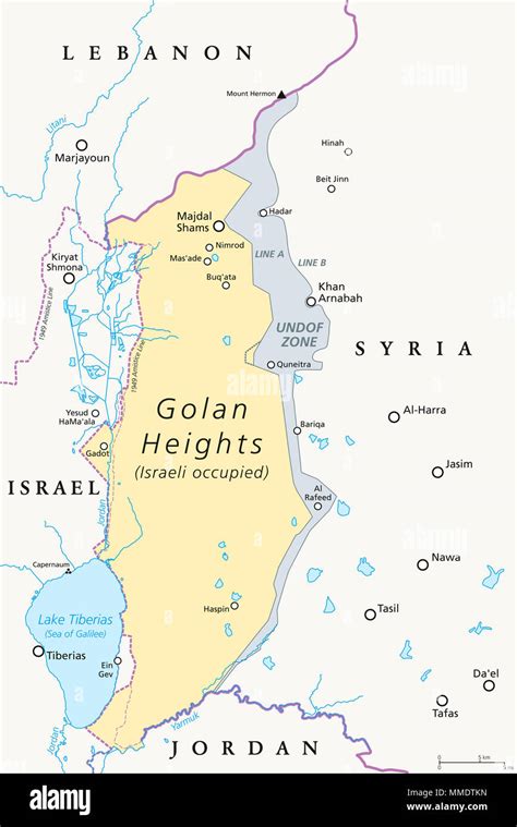 Golan heights map israel hi-res stock photography and images - Alamy