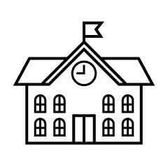 Clipart School Building Black And White