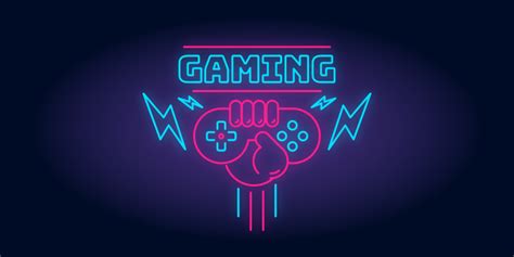 Gaming Logo With Neon Lights vinyl mouse pad - TenStickers