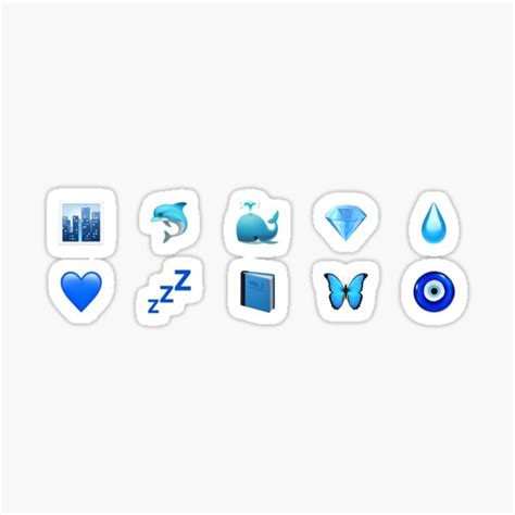 "Blue Emoji Sticker Set" Sticker for Sale by Toriaa | Redbubble