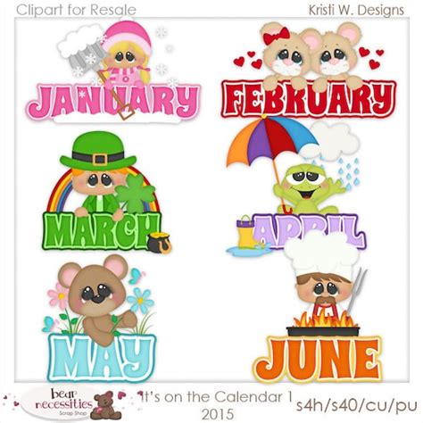 Calendar Clipart Classroom Clipart Teacher Clipart | Etsy