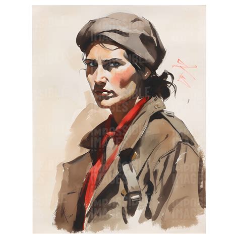 Portrait painting of a female WW2 French Resistance fighter - Impossible Images - Unique stock ...