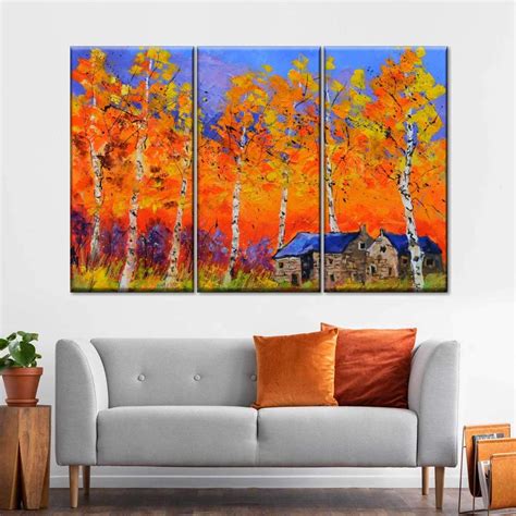 Aspen Trees in Autumn Multi Panel Canvas Wall Art | Aspen trees painting, Tree wall art, Aspen art