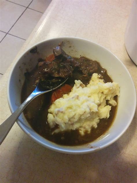 Made some of that ox cheek stew. It was delicious! : slowcooking