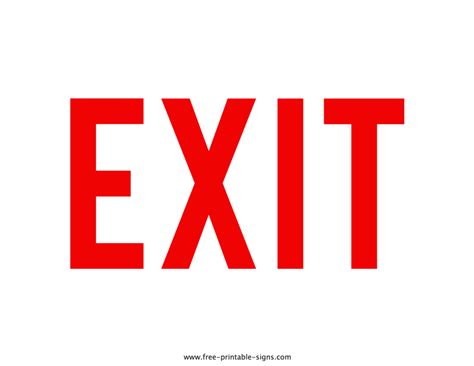 Printable Exit Sign – Free Printable Signs