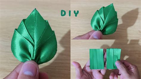 D.I.Y. Satin Ribbon Leaves - Tutorial - How to make ribbon leaves - New ...