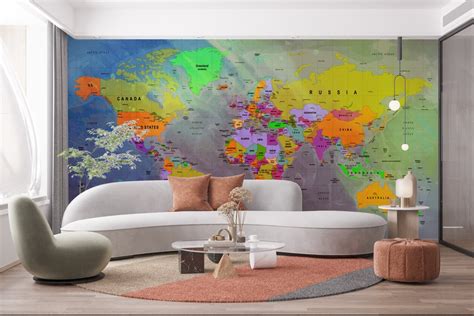 Customized Large World Map Wallpaper World Map World Map - Etsy