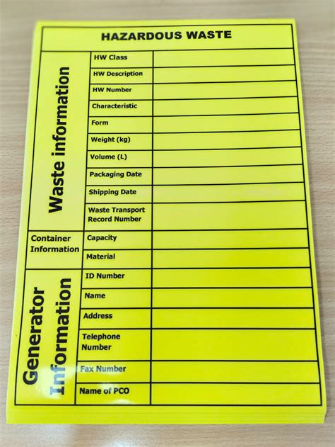 Printable Hazardous Waste Label Template Philippines