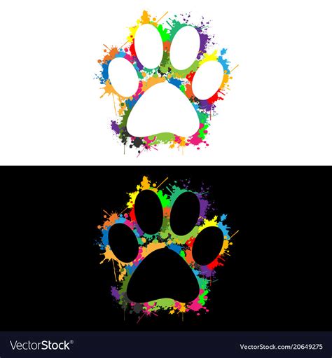 Colorful paw print Royalty Free Vector Image - VectorStock