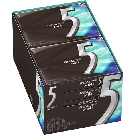 5 Gum, Sugar Free React 2 Mints Chewing Gum, 15 Pc - Walmart.com - Walmart.com