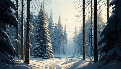 Winter Forest Desktop Background, Digital Download - Etsy