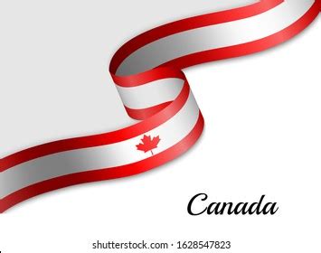 Waving Ribbon Flag Canada Template Independence Stock Vector (Royalty Free) 1628547823 ...