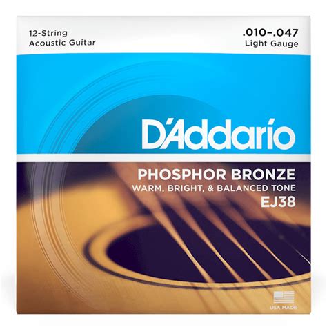 D'Addario EJ38 10-47 12-String Acoustic Guitar Strings | World of Music