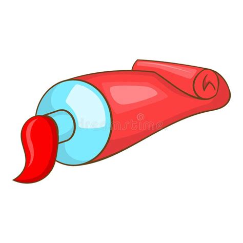 Red Paint Tube Icon, Cartoon Style Stock Illustration - Illustration of ...