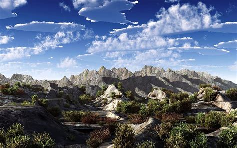 Majestic knife edge mountains, cliffs, foothills, bushes, clouds, mountains HD wallpaper | Pxfuel