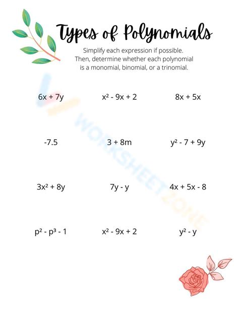 Multiply Polynomial Worksheets (printable, online, answers, examples) - Worksheets Library