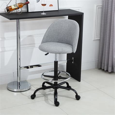 Vinsetto Ergonomic Drafting Chair with Adjustable Foot Ring Adjustable ...