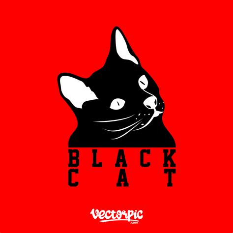 black cat logo free vector