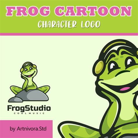 Frog Cartoon Character Logo – MasterBundles