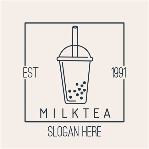 MILK TEA cup icon on beige background vector 30774086 Vector Art at ...